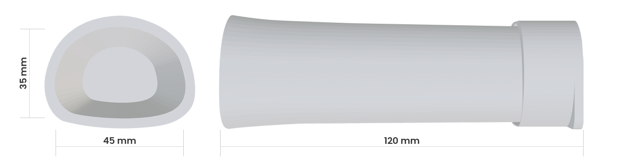 Dimensions du tube de ponte Eggster avec couvercle amovible